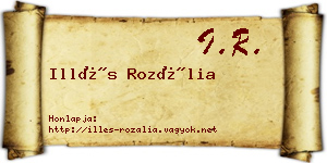 Illés Rozália névjegykártya